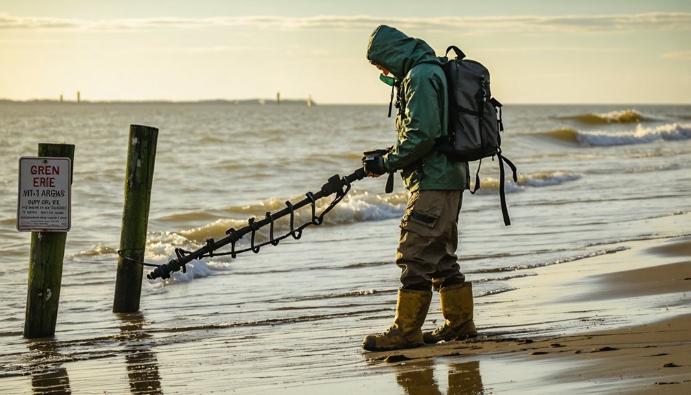 seasonal depth and location based metal detecting rules