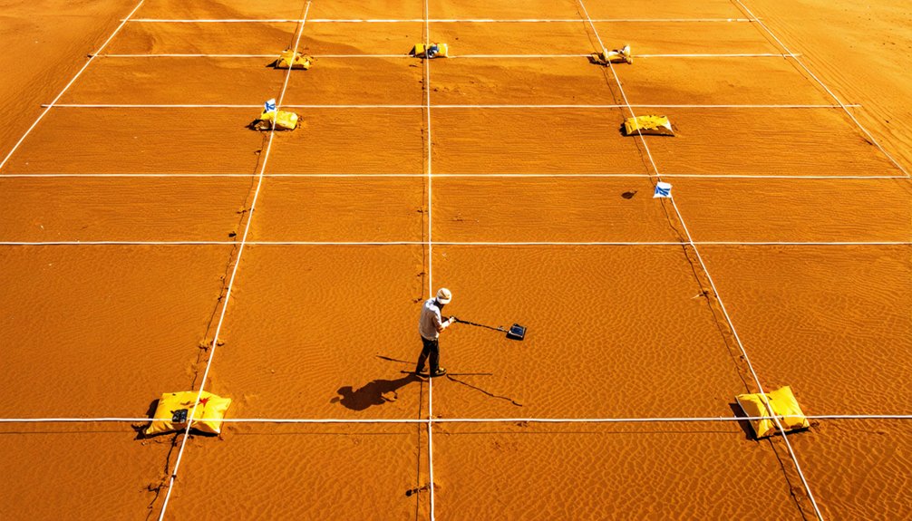 systematic grid pattern meteorite detection efficiency