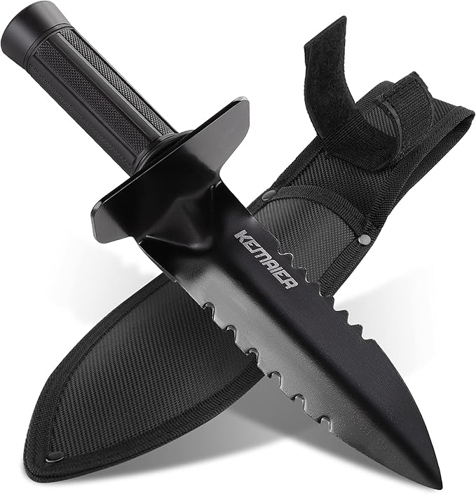 Kemaier serrated edge metal detecting digger with nylon sheath