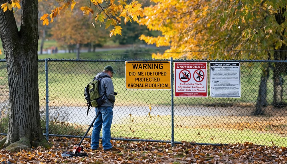 avoid metal detecting protected areas