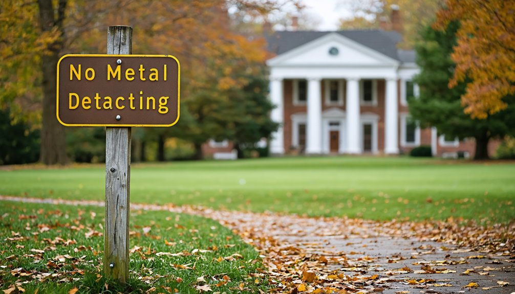 banned metal detecting protected locations