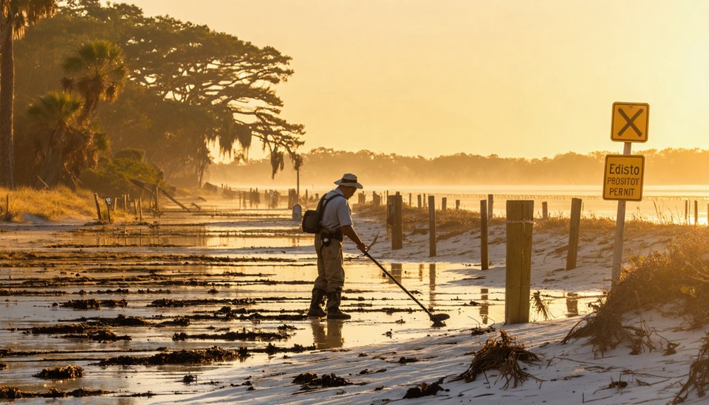 beach metal detecting regulated