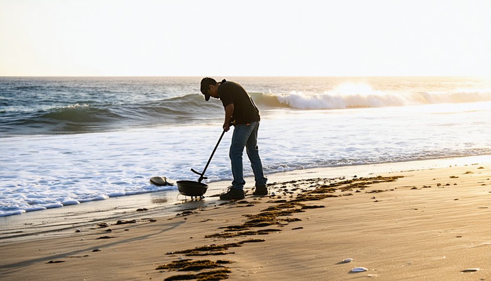 beachcombing for misplaced valuables