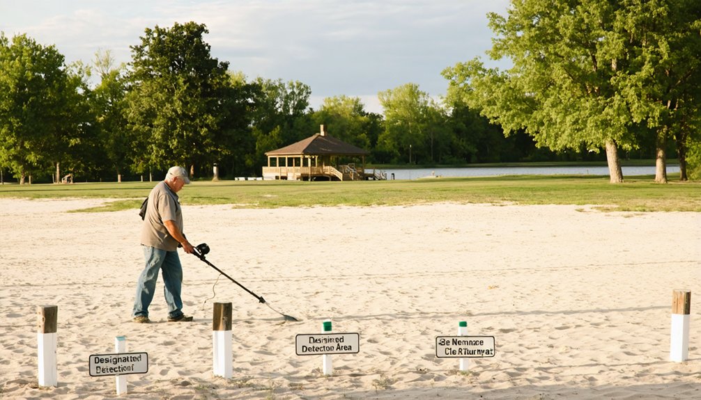designated beach areas permitted metal detection