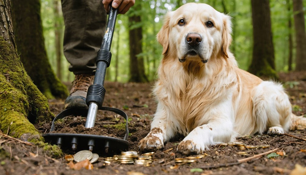 dog assisted metal detecting