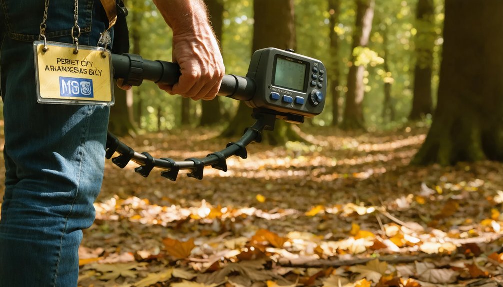 exploring forested areas for metal artifacts