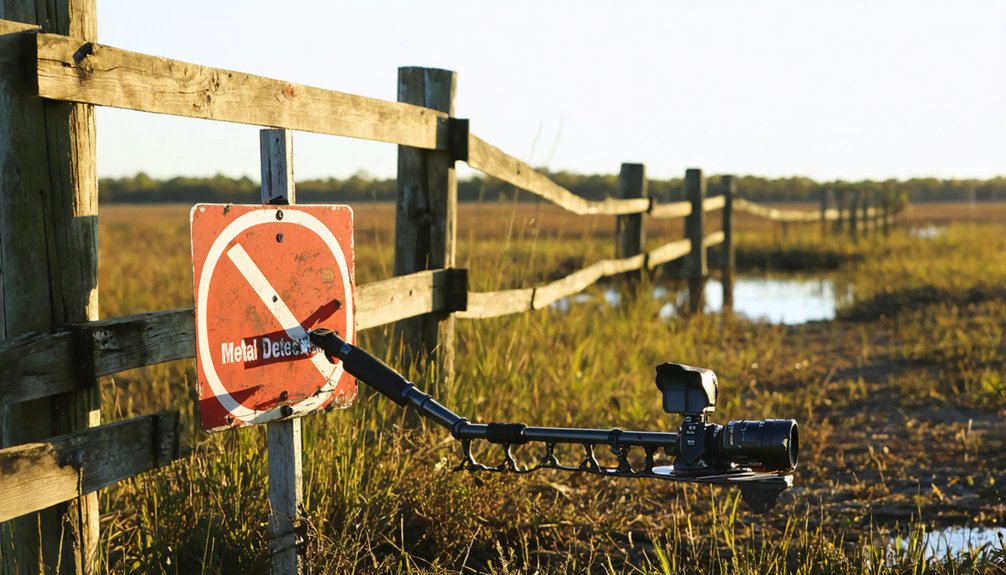 illegal metal detecting strictly prohibited