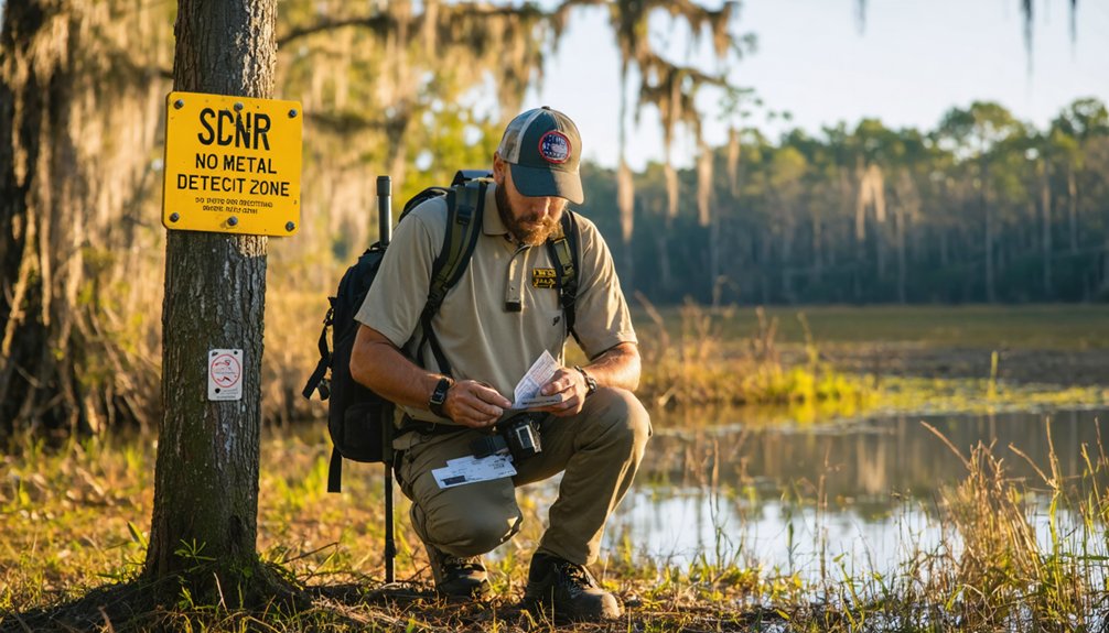 metal detecting prohibited without permits