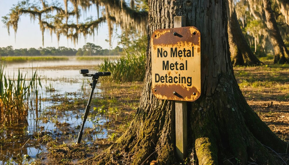 metal detecting prohibited wma