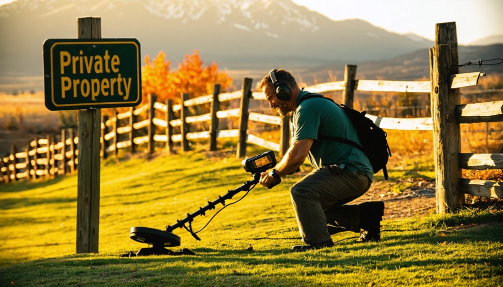 obtain written permission before metal detecting