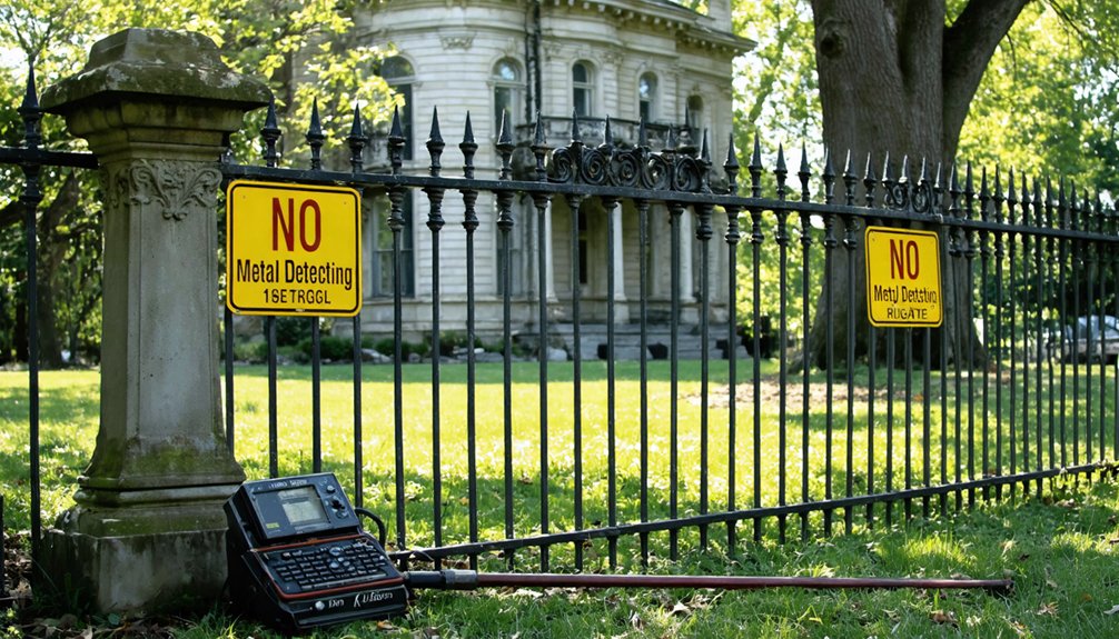 prohibited areas for metal detecting