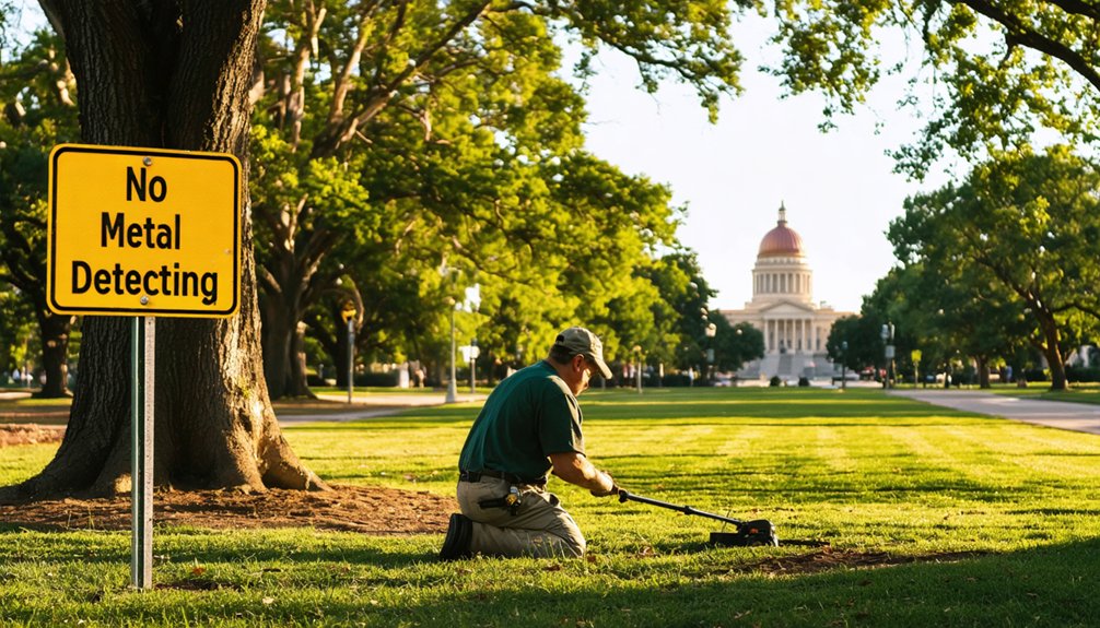regulated permitted restricted verified metal detecting