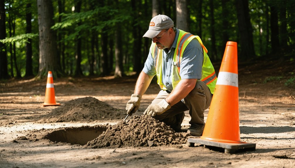 restore excavated areas daily before sunset