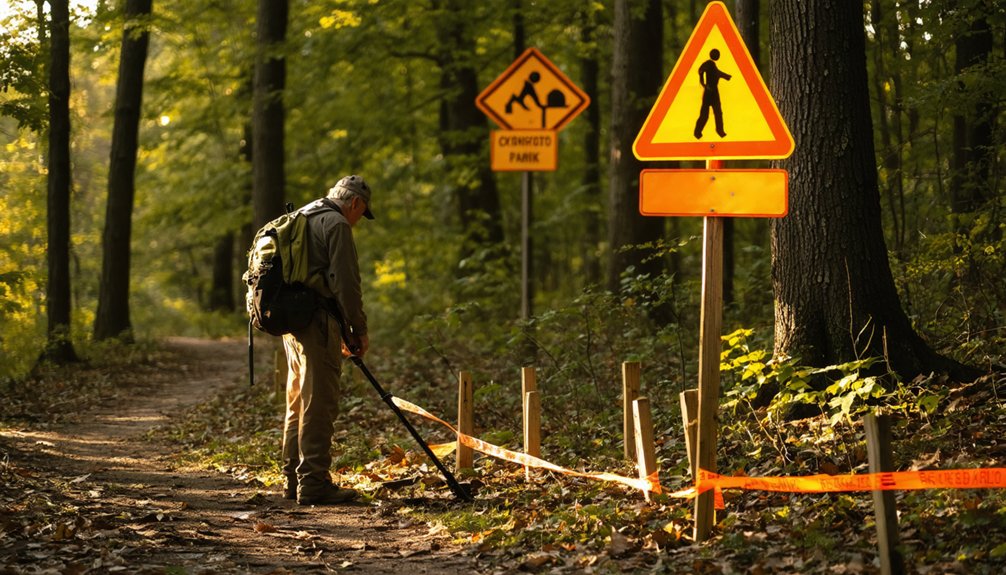 restricted metal detecting seasonal permits required
