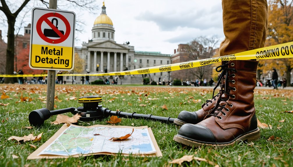 restrictive metal detecting regulations boston area