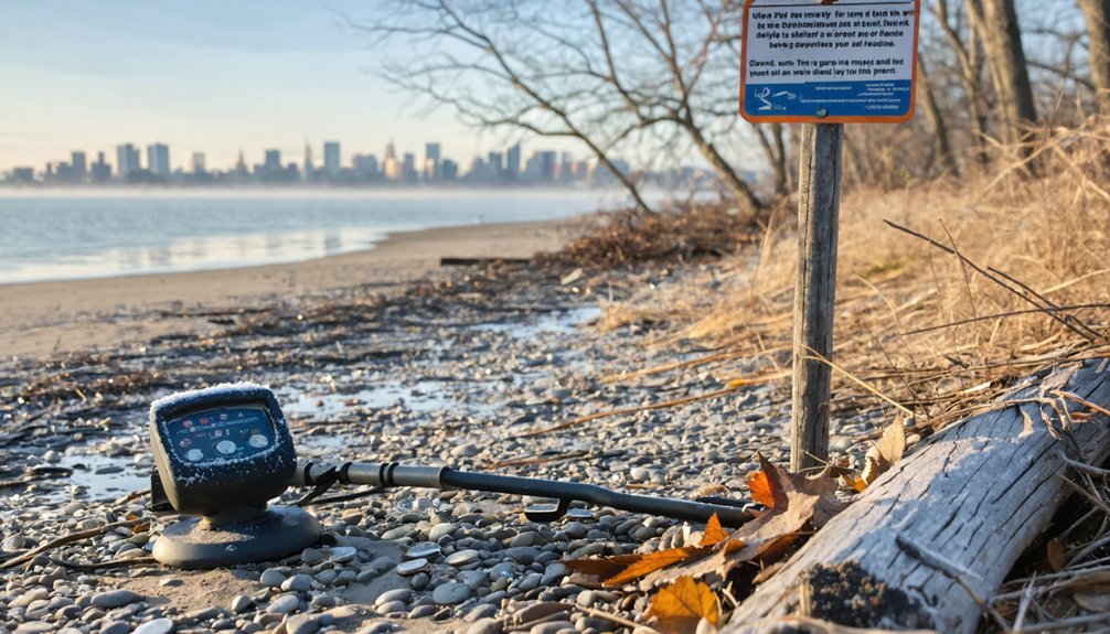 seasonal metal detecting 12 inch depth beach access