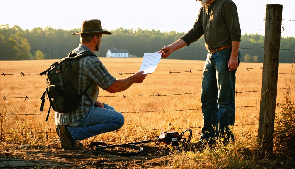 secure explicit landowner permissions before detecting