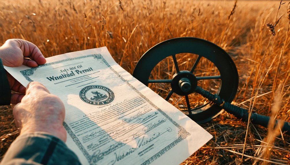 secure proper permits before detecting