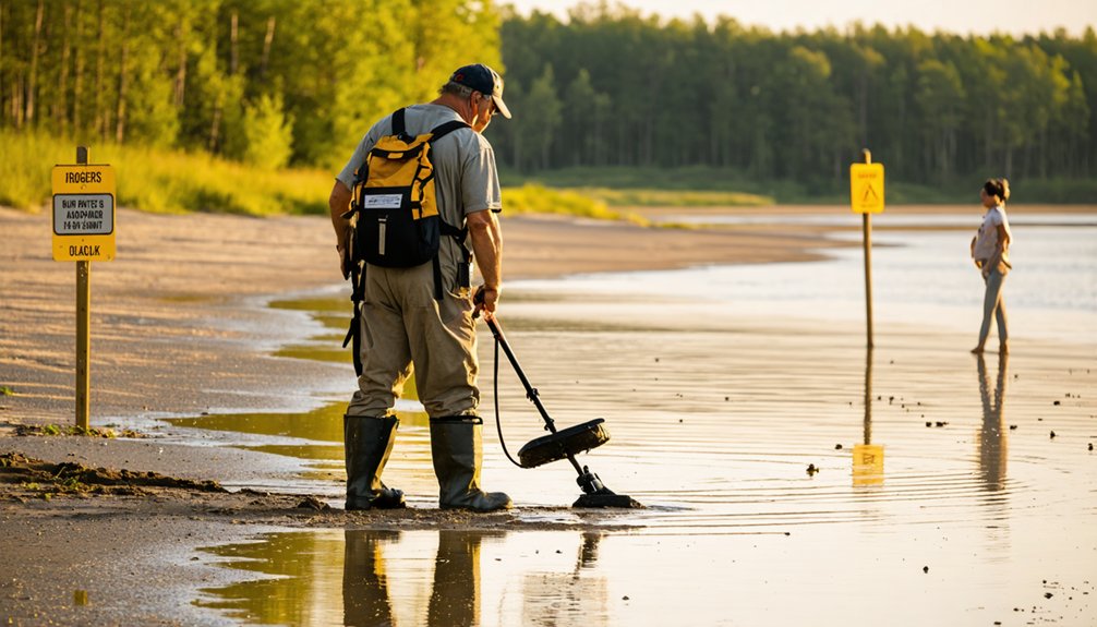 shoreline metal detecting permit required