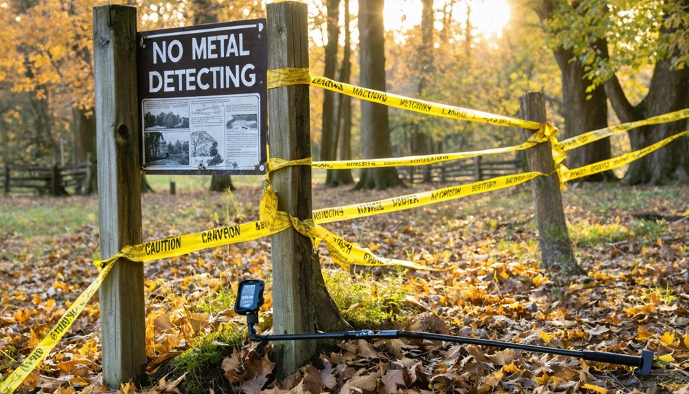 strict regulations prohibit unauthorized metal detecting