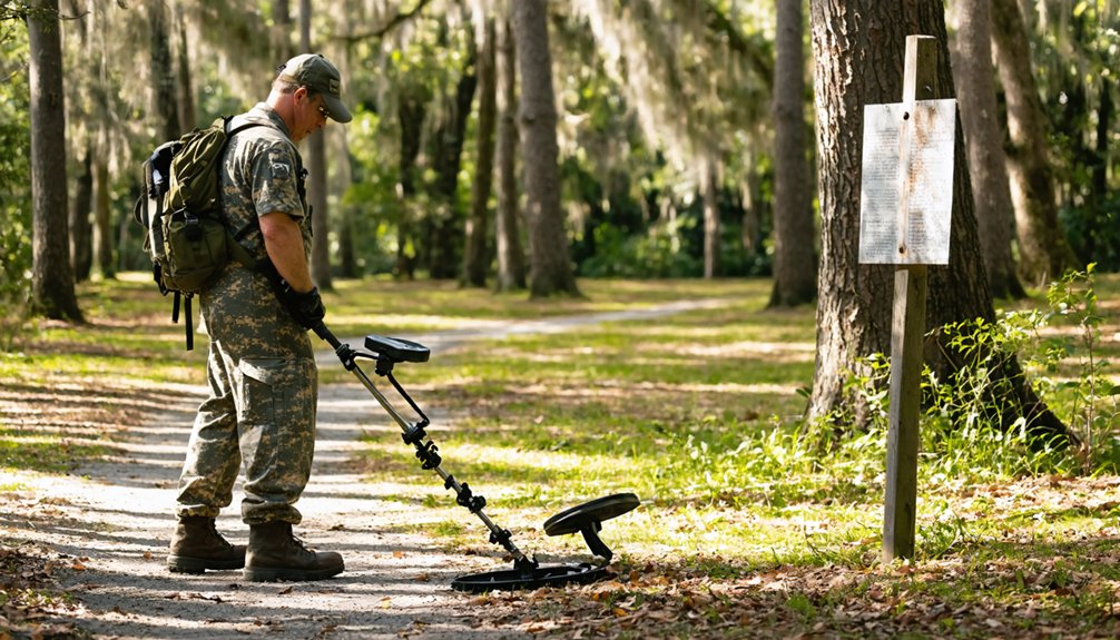 varied metal detecting permissions required