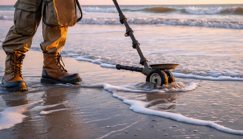 low tide metal detecting