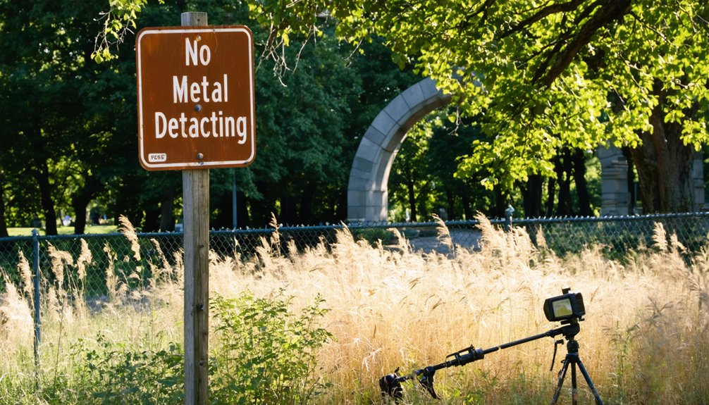 metal detecting banned locations