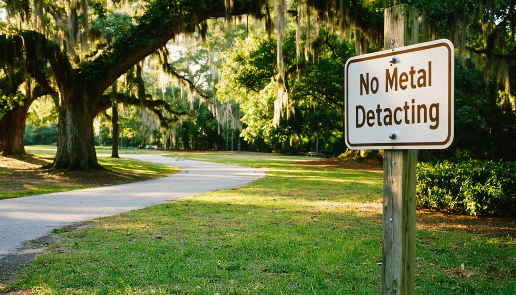 metal detecting is prohibited