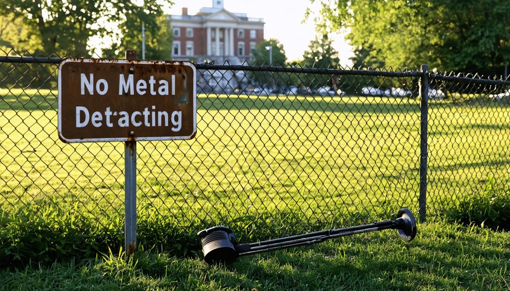 metal detecting is prohibited