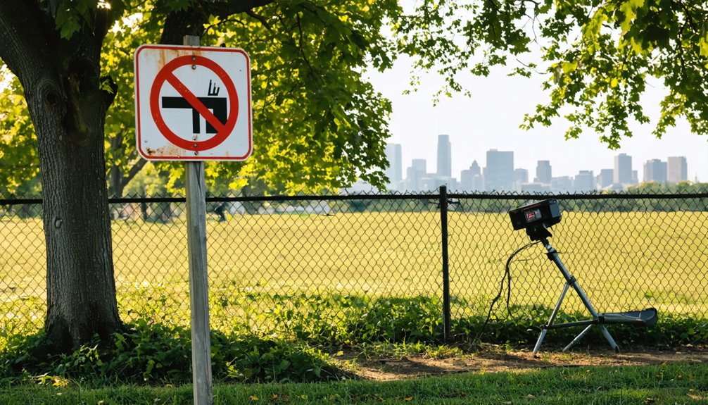 metal detecting prohibited locations