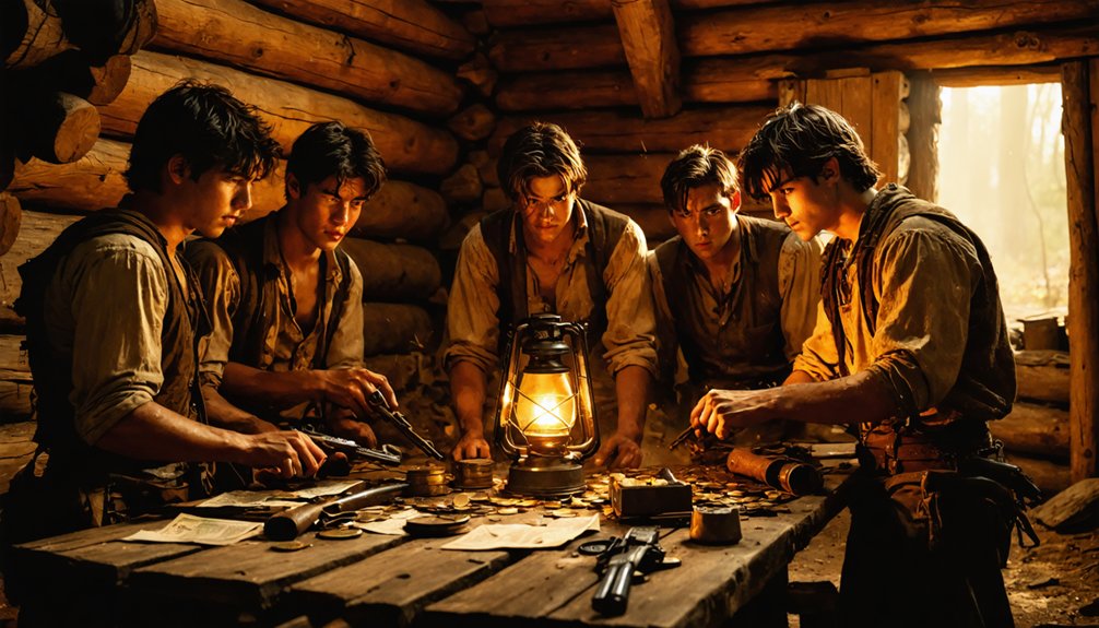 robbers divide loot under duress