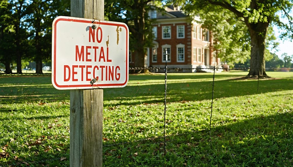 metal detecting is prohibited