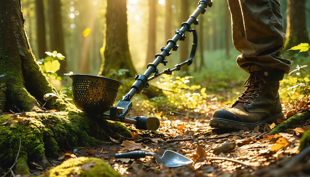 treasure hunting in woods