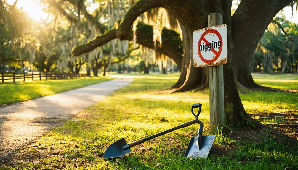 banned digging tools locations