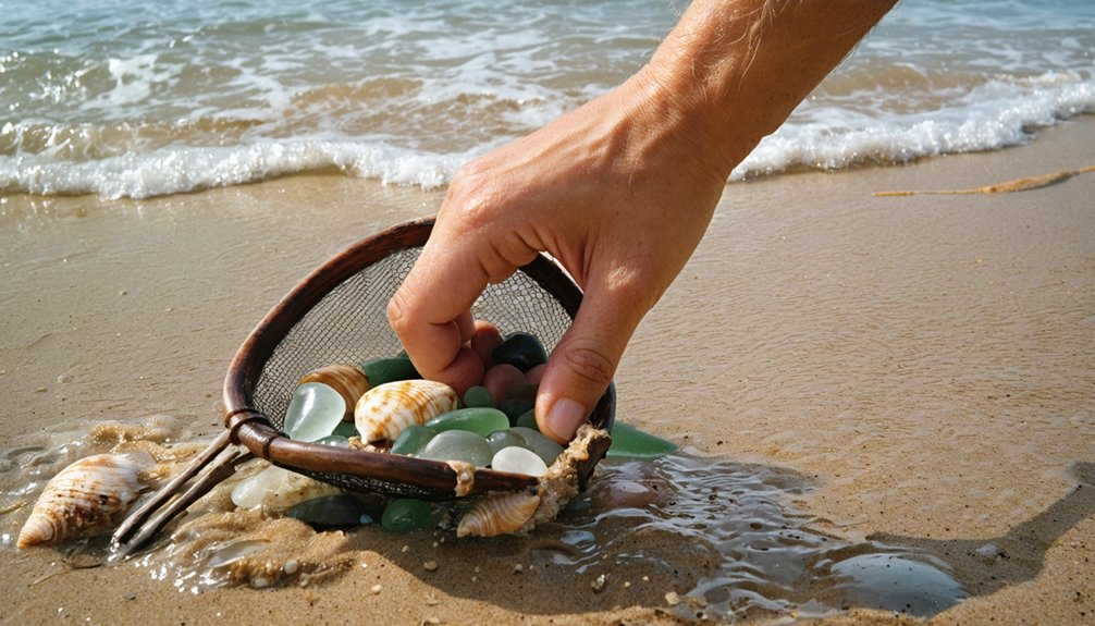 beachcombing for hidden treasures