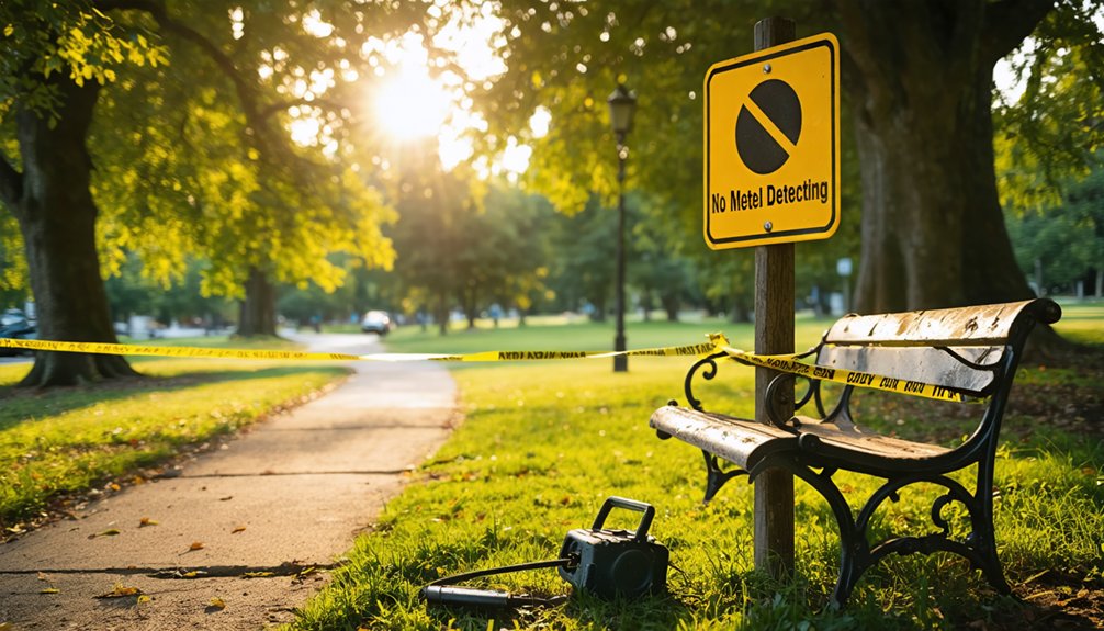 metal detecting is prohibited