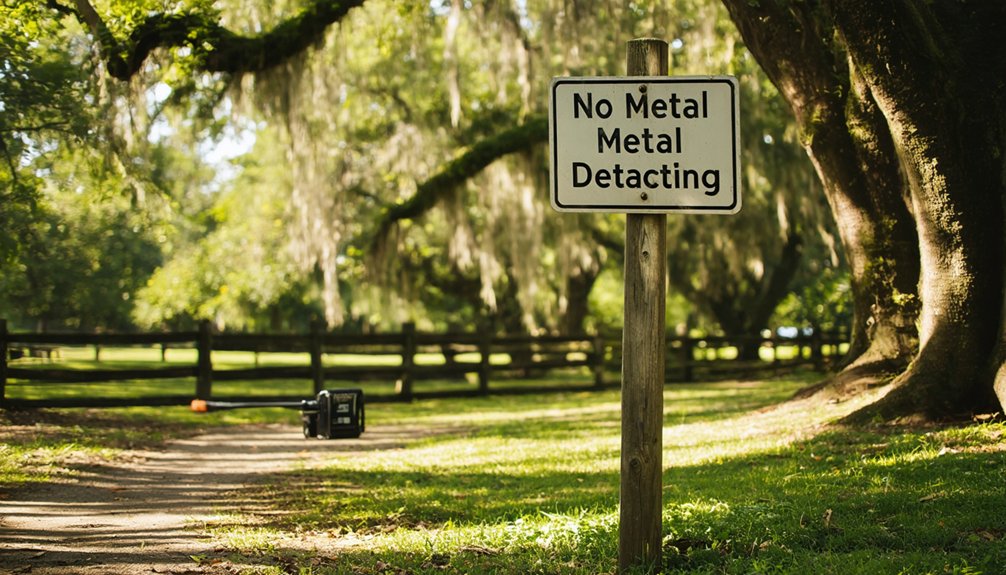 metal detecting prohibited areas