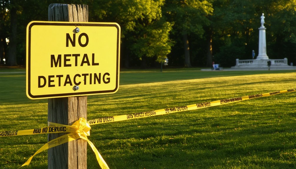 prohibited metal detecting areas