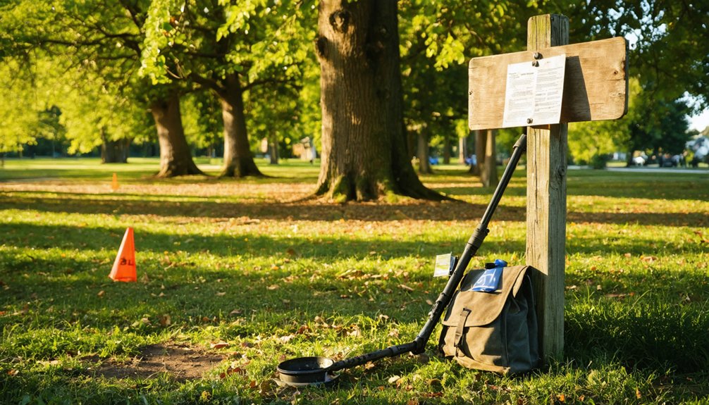 authorized metal detecting parks