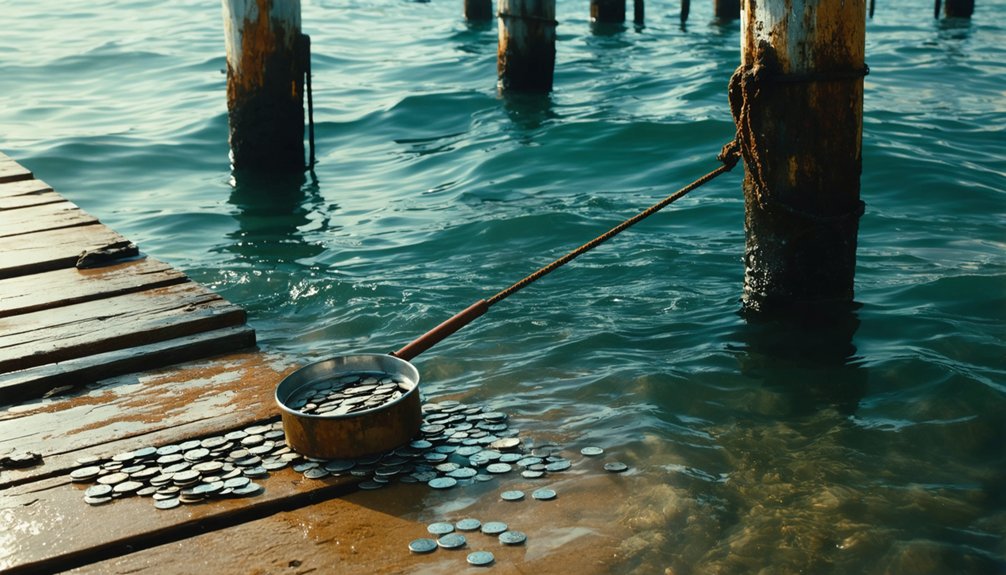 coin recovery in port sediments