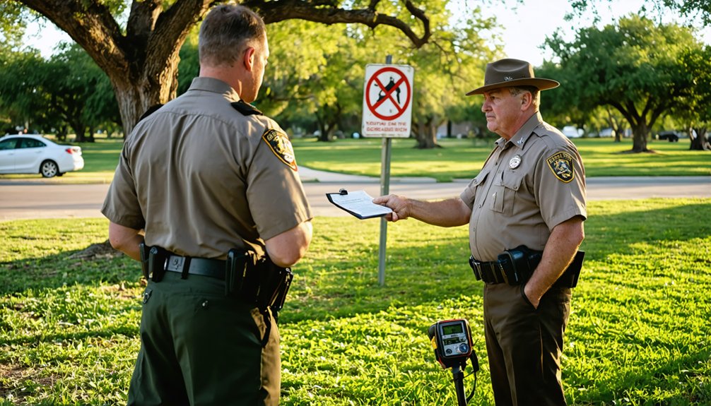 detecting in prohibited areas
