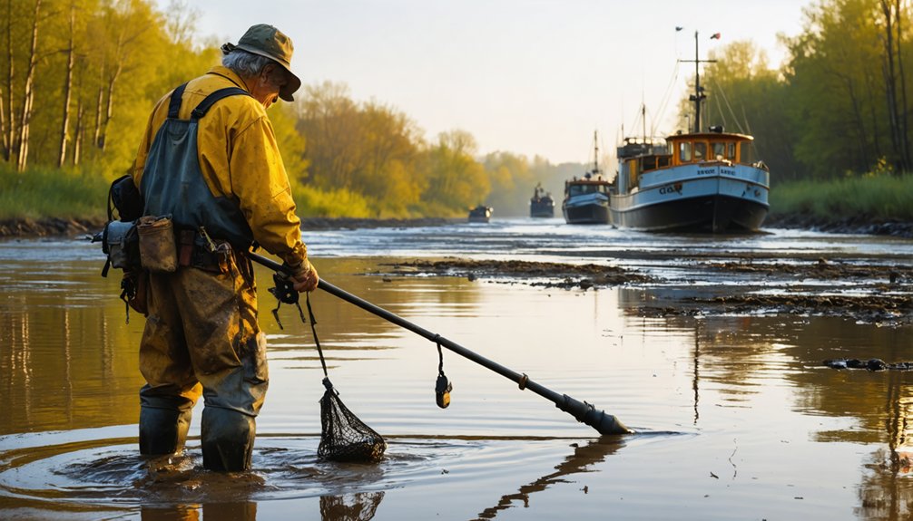 metal detecting along river