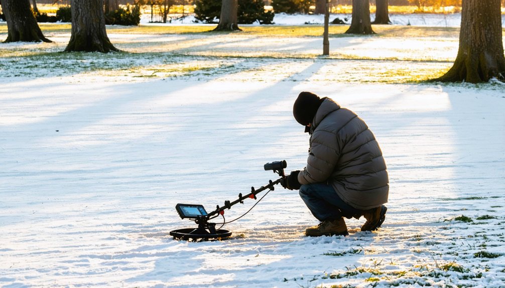 midday winter metal detecting