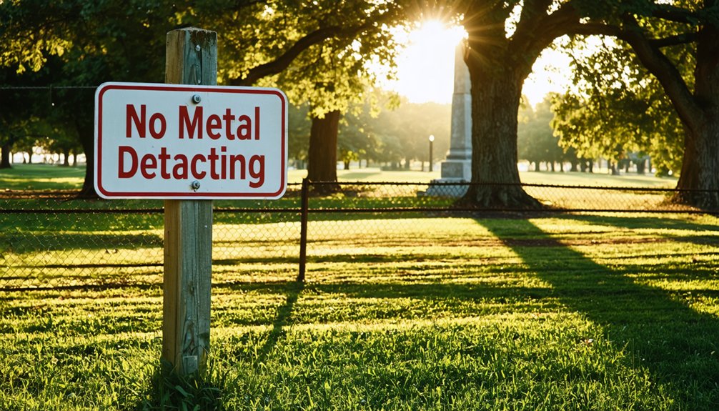 no detecting at campsites