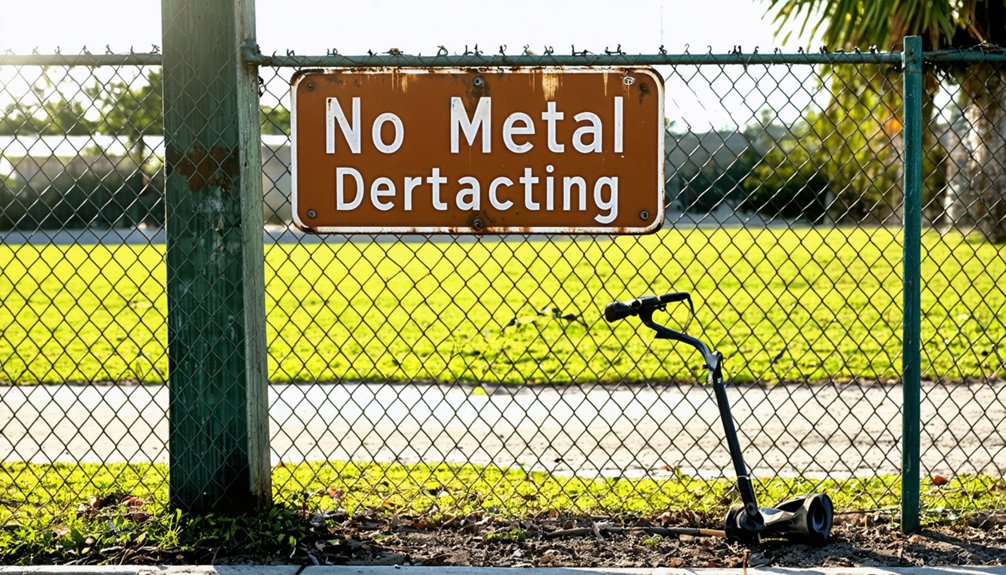 no detecting in protected areas