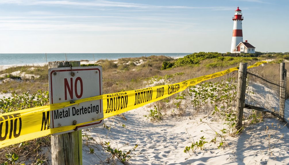 prohibited detecting zones listed