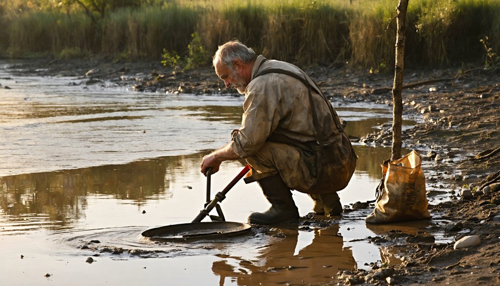 searching along river banks