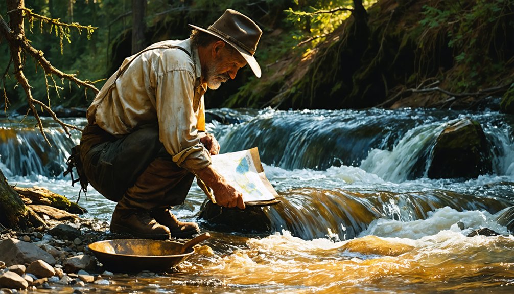 searching rivers for gold