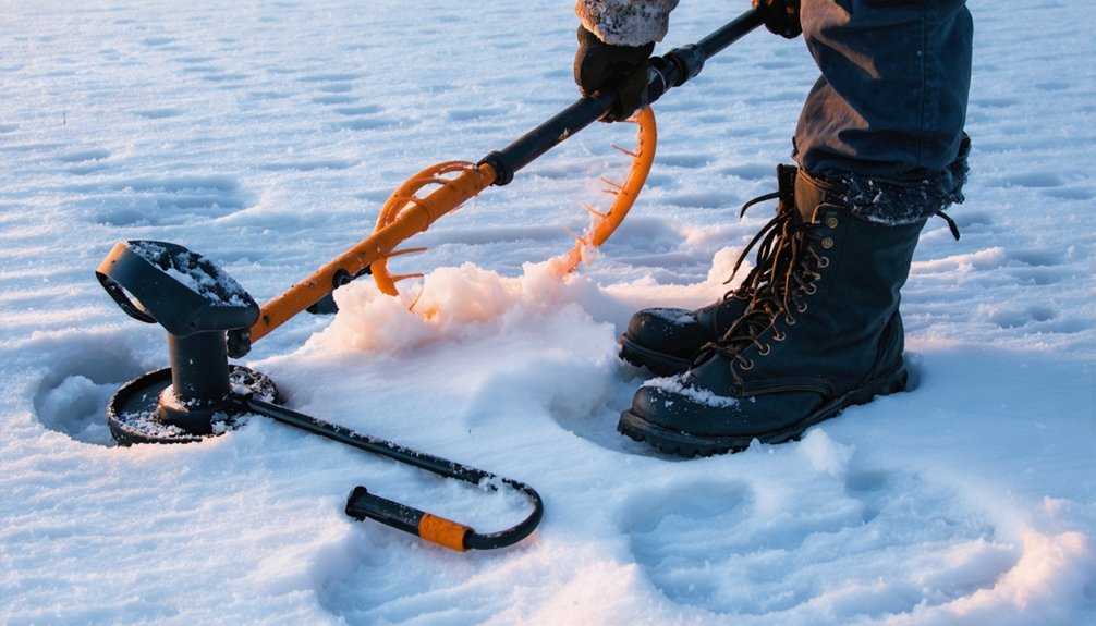 winter snow metal detecting