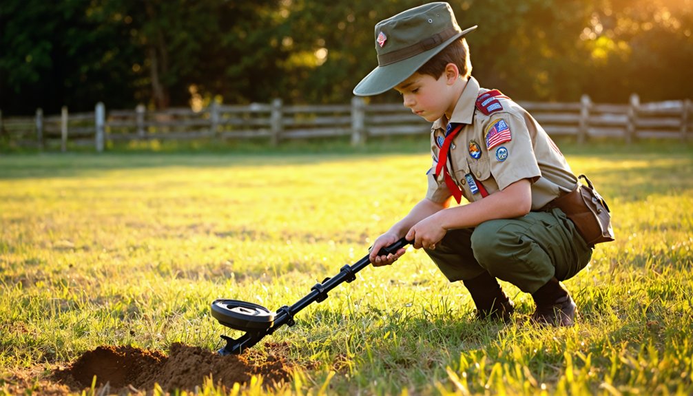boy scouts metal detecting